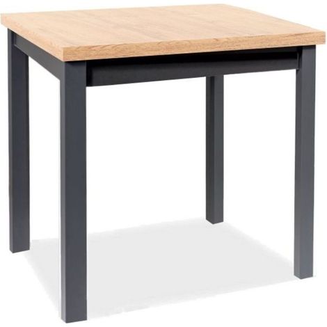Table de cuisine noir & chêne 90 x 65 cm Loka (1/3)