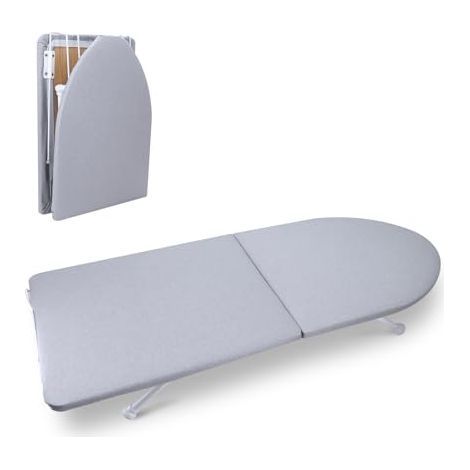 Planche à repasser pliable 98 x 30 cm - Planche à repasser compacte en bois pliable - Pieds pliants antidérapants - Légère, peu encombrante - Idéale pour les voyages - Petite planche à repasser (1/5)