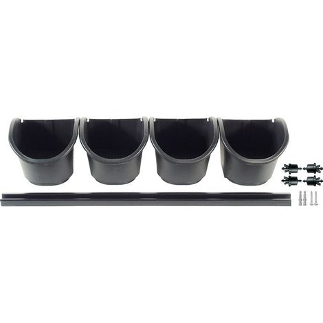 Nature – Extension pour kit potager vertical H13 x 55 x 17 cm – 1 rail, 4 pots, 4 goutteurs – Installation murale pour espaces extérieurs (1/5)