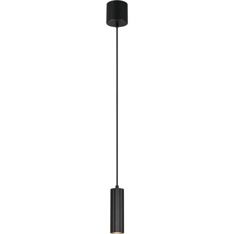 Suspension moderne noire nervurée en métal 1xGU10 10W SOKA Trio (1/3)