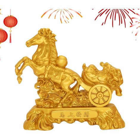 de Cheval Statue Dcorative Maison en Mtal Dor Dcoration de (1/5)