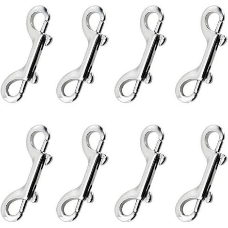Double Extrémité Boulon Snaps Ensemble De Crochets Acier Inoxydable Nickel Plaqué Zinc Alloy Clips Mousqueton Double Boulon Extrémité Clip Crochet Boulon Snap 8 Pièces (1/5)