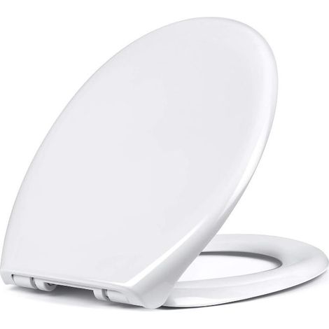 FPLUS tapa wc amortiguada piscis blanca , Picisl Tapa de wc, Tapa de inodoro con cierre suave y lenta, Asiento de inodoro de plástico duro, Tapa de asiento de wc con sencilla insta