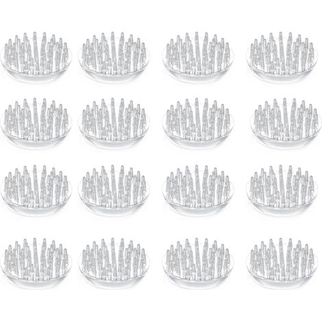 Lot de 16 protections rondes à pointes pour moquette - Patins de protection de sol pour canapé - Transparents - Antidérapants - Pour meubles (1/5)