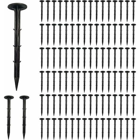 Clous en Film, Piquet de Fixation Plastique, Clous de Sol, Piquet de Fixation pour Bache, Ancrage de Sol pour Jardin, Clous pour Jardin, Réutilisable Piquets Extérieurs PP (16cm-100pcs) (1/5)