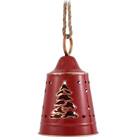 Cloche De Noël - En Fer - Rouge - 29 X 17 5 X 17 5 Cm - Décoration Arbre Porte Mur - 1 Pièce (1/5)