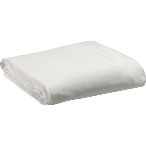 VIVARAISE - Drap housse en lin 100% Zeff - Vivaraise - Blanc (160x200 cm avec bonnet 30 cm)