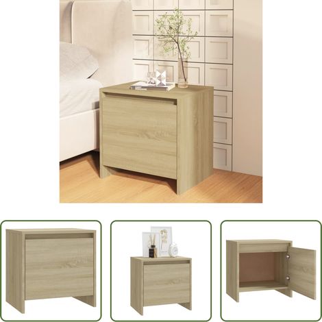 vidaXL Holzwerkstoff Nachttisch - Nachttisch Sonoma-Eiche 45x34x44,5 cm Holzwerkstoff (1/5)