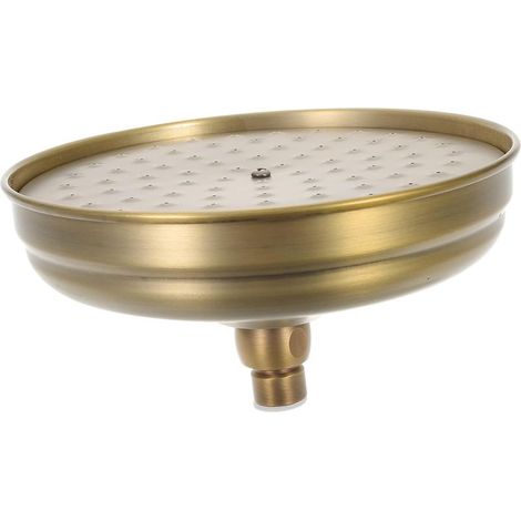 inch Antique Brass Round Shower Head, Bathroom Accessories, Replacement Shower Head, Shower Head, Widespread Shower Head (Standard 1/2 inch) (1/5)