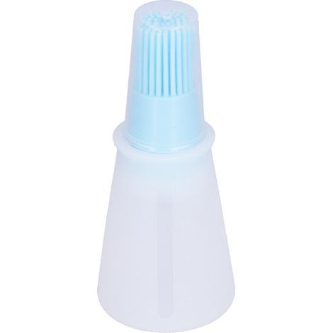 Multifunktionaler Silikon-Ölpinsel, ideal für Saucen und Grillgerichte, mit transparenter Kappe, blau, Küchenhelfer.