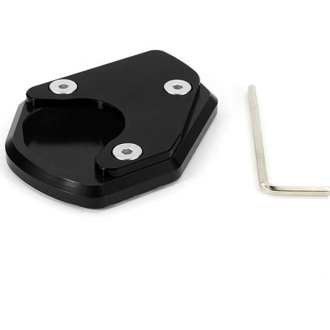 (Tout noir) Compatible avec la béquille latérale de moto Triumph Trident 660 2021-2022 : extension, plaque et patin de béquille. Maxpower (1/4)