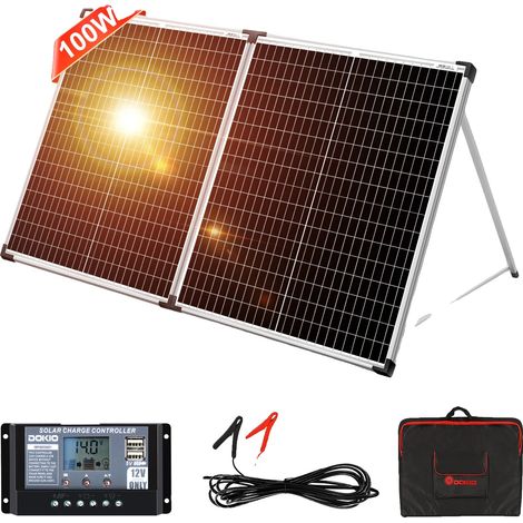 Panneau Solaire 100W, Haute Efficacité 21.8%, Design Portable et Pliable (1/2)