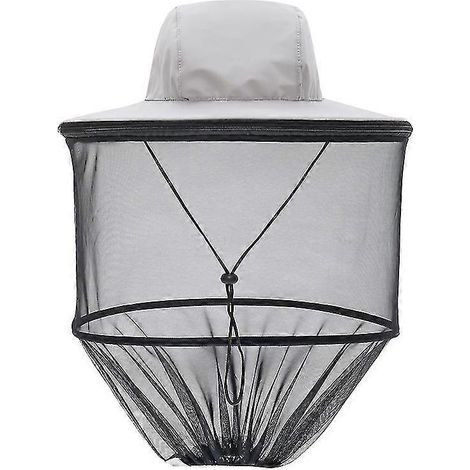 Filet anti-moustiques Dww, chapeau de pêche, voile d'apiculteur, turban gris clair (1/5)