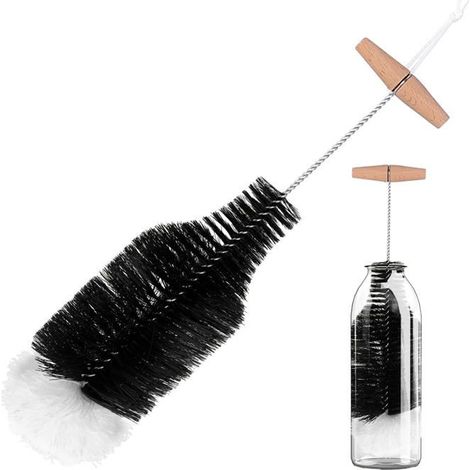 Filiyano-Brosse à biberon flexible et réutilisable, anti-rayures, 35 cm, noire - 1 pièce, noire, 35 cm - brosse de nettoyage flexible pour biberons (1/5)