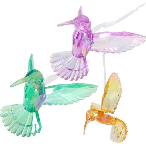 3 Stück Acryl Hummingbird Ornament with Fine Design