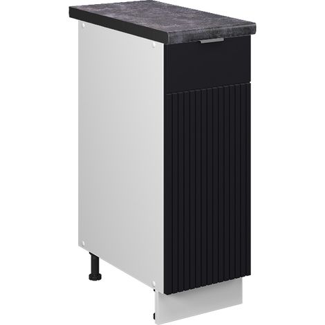 Armadio cucina dispensa alto Fame-Line, Nero rigato, 30 cm , PL Antracite, Vicco