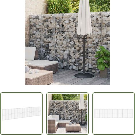Gitterwand -  Gabionenwand mit Abdeckung Verzinkter Stahl 900x30x200 cm (1/5)