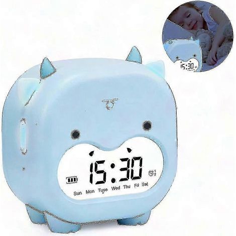 Réveil enfant - Apprentissage du sommeil numérique avec veilleuse, minuteur, fonction snooze, rechargeable, joli réveil pour la chambre (1/4)