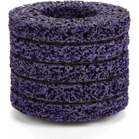 SHINING HOUSE 5Pcs Poly Bande Roue Disque Rouille Outil De Suppression Propre Qualité Meuleuse Disques D'Angle Violet 100Mm (1/5)