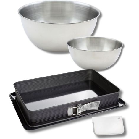 Set de 4 ustensiles de pâtisserie moule à gâteaux bols et spatule Zenker Deluxe (1/5)