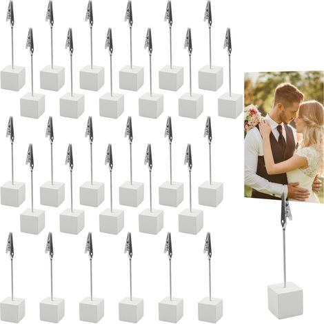 30 Pièces Porte Photo Pince Porte Photo Mémo Clip avec Pince Crocodile Mémo et Porte-Clips Message Pince Mémo Base en Pin Mémo Pour la Décoration de Bureau Maison Mariage(11.2 × 2.6 × 2.6 cm) (1/5)