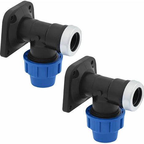 20mm x 1/2" Elbow Compression Wall Plate PE Water Pipe Fitting - PN16 Plumbing Fittings 20mm - Wall Connector for PE80 and PE100 Pipes (1/4)