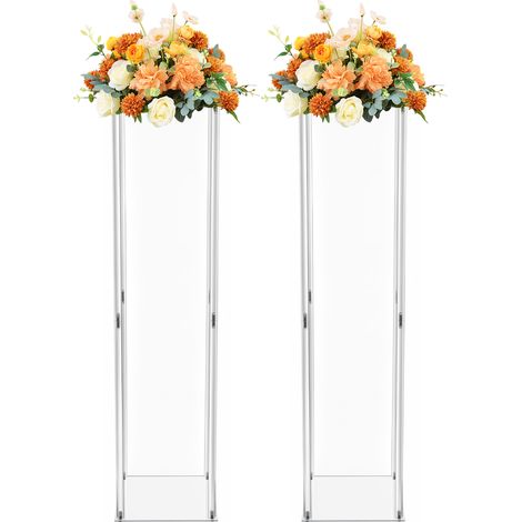 2 Pièces Centres Table Mariage Vases Acrylique 100cm Haut Vase À Fleurs Support de Fleurs Géométriques pour Fêtes Décorations (1/5)