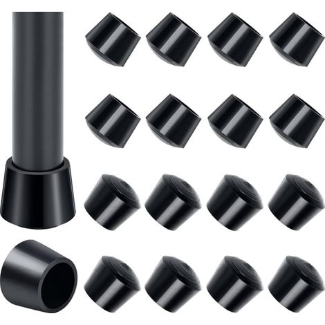 (16 piezas) Tapas de goma para patas de silla, protectores redondos flexibles y resistentes al desgaste para patas de muebles, diámetro interior de 25 mm, color negro