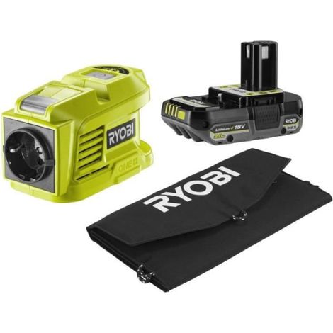 Kit voyage - RYOBI - Panneau Solaire 21 W + Transformateur / chargeur RY18BI150B-0 + 1 batterie lithium+ 18 V 2,0 Ah (1/3)