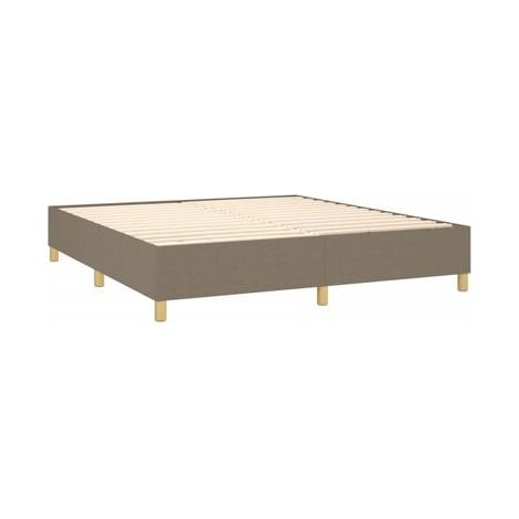 Sommier Snowco, matelas, éclairage LED, couleur taupe, 180 × 200 cm, tissu, tissu doux et respirant, éclairage led d’ambiance, idéal chambre à coucher, style moderne, montage simple (1/5)