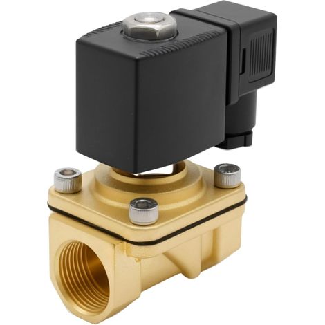 Électrovanne en laiton, à action directe, 3/4", 230 V CA, 0-10 bar, convient pour l'eau, l'air, les gaz et l'huile (3/4") (1/5)