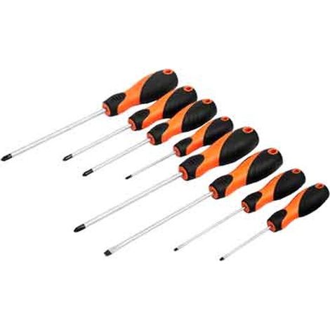 Kendo jeu de tournevis plats/cruciformes 8 pièces -