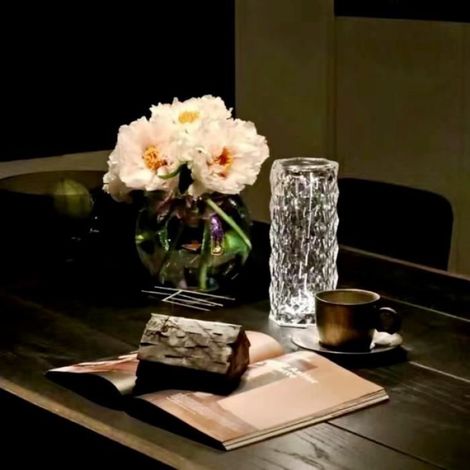 Lampe de table en cristal, 1PC Touch Rose Lamp avec télécommande, 16 couleurs changeantes (1/4)