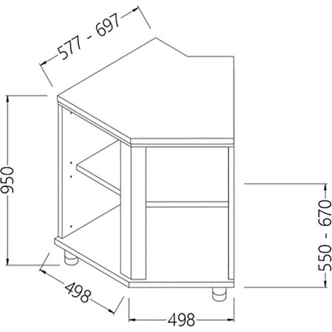 Angle arrière neutre - ouvert 45° - Diamond