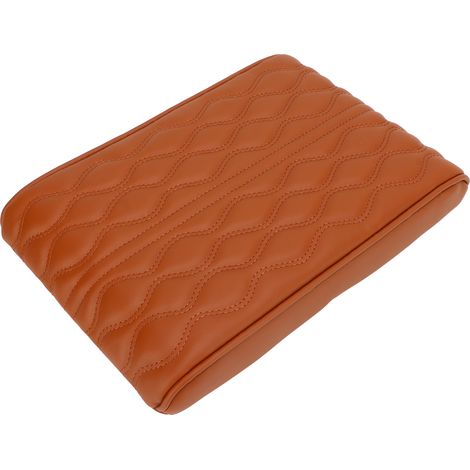 Housse de protection d'accoudoir de console centrale universelle en cuir PU imperméable avec sangle élastique pour SUV, camion et voiture, marron (1/5)