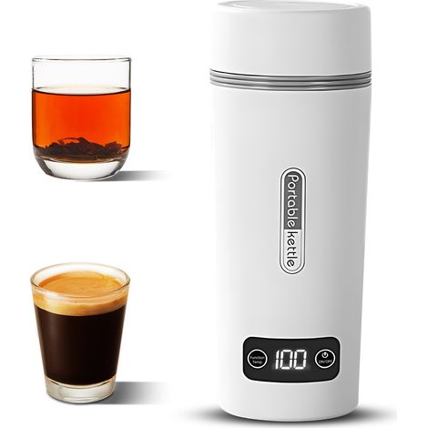 Bouilloire électrique compacte voyage 350ml thé café acier inox 304 écran tactile 4 températures 45-100°C arrêt auto anti sécheresse 300W 220V (1/3)
