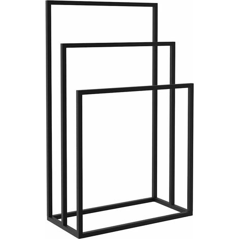 Porte-serviettes sur pied Noir 48x24x79 cm Fer (1/5)