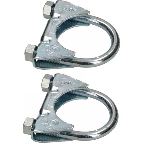 Kotarbau – Lot de 2 colliers de serrage 40 mm – Acier galvanisé résistant aux acides – Pour montage tuyaux et mâts – Fixation solide (1/5)