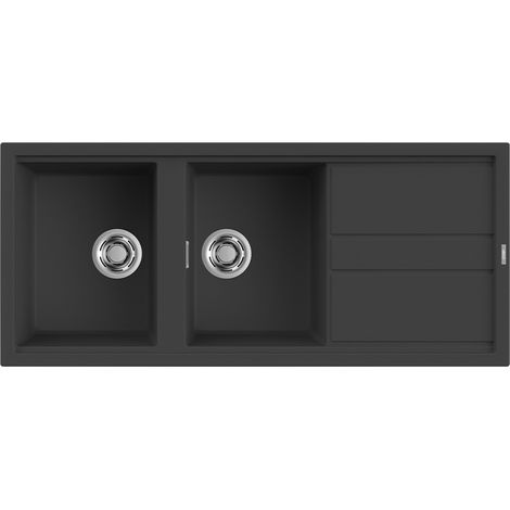 Lavello Elleci Incasso 2 vasche 116x51 Best 500 Granitek Antracite LGB50059 (1/3)
