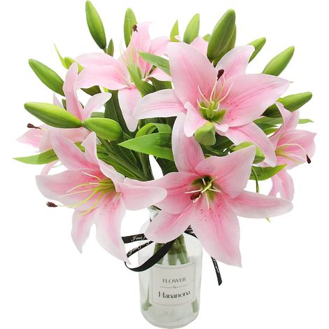 Lot de 5 bouquets de fleurs artificielles d'extérieur résistantes aux UV, ne se décolorent pas, plantes en plastique artificielles pour la décoration de jardin, porche et jardinière. (1/5)