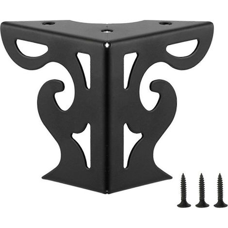 Pieds de meubles en fer forgé ajouré, pieds décoratifs en métal, pieds en fer forgé à motif floral, compatibles avec canapés, tables, armoires et lits, noirs. (1/5)