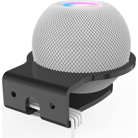 Jp02Y Compatible With Apple Homepod Mini Holder Wall Mount Stand Mount With Integrated Cable Management, Speaker Accessories Rack, For Kitchen, Bathroom And Bedroom (Apple Homepod Mini, Black) (1/5)