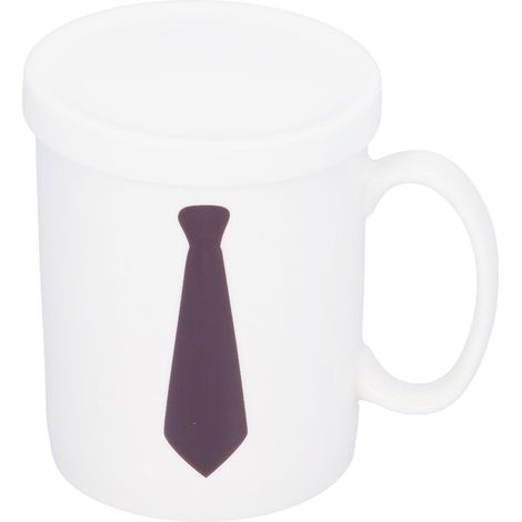 Tasse à café thermosensible à motif cravate, mug magique changeant de couleur avec couvercle, idéale bureau et maison (1/5)