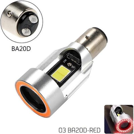 ampoule LED Angel Eye 30W H4 pour phare de moto/scooter (compatible Ba20d HS1 H6), feux de jour (DRL), accessoires 12V-80V (1/4)