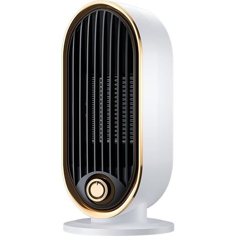Radiateur électrique céramique PTC 800W silencieux, thermostat réglable, protection surchauffe, air froid/chaud, chauffage d'appoint portable (1/5)