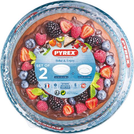 PYREX SET Crostat Cm28+tortier Cm26 Pyrex (1/2)