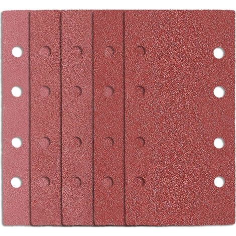 50 Pièces Papier Abrasif pour Ponceuse Rectangulaire 185 x 93mm,8 Trous Feuilles Abrasives Delta Pour Ponçage,Grain 40 60 80 120 180 en Oxyde d'Aluminium pour Poncer/Polir avec Ponceuses Delta Bosch (1/5)