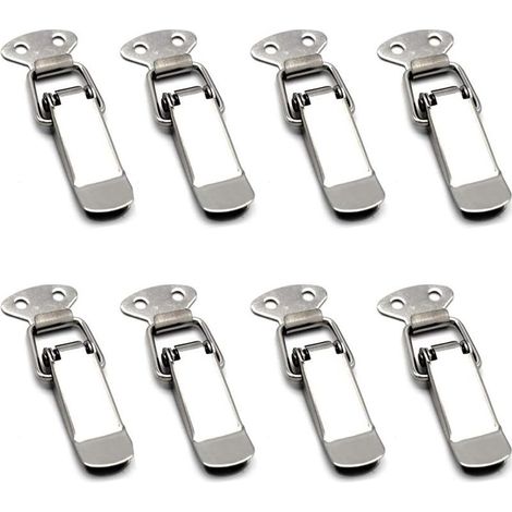 Attache Capot Fermeture à Levier Moraillon de Porte,Fermeture à Levier Loquet à Ressort avec Crochet Fermeture à Ressort en Acier Inoxydable,Loquet à Ressort,pour Coffret,Boîte,Tiroir,Armoire (8 Pcs ) (1/5)