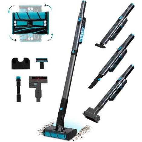 Cecotec Aspirateur vertical sin Cable Ultralight Scoba 2100 Twice MAX. 210 W et 20 kPa, moteur numérique sans brosse, autonomie 45 min, tête motorisée omnidirectionnelle con Double brosse, 3 accessoir (1/5)