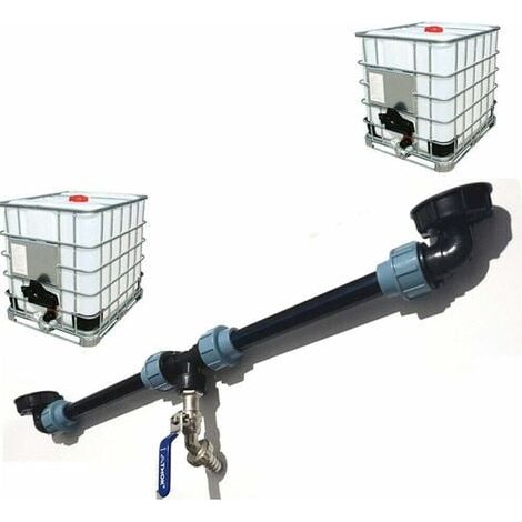 Kit di collegamento per serbatoio IBC AIPERQ, raccordo tandem per 2 connessioni di serbatoi, adattatore per serbatoio per casa e giardino (1/4)